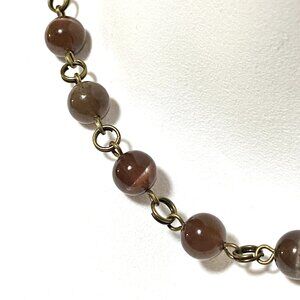 Purple Cat's Eye Bronze Link Adjustable Choker necklace